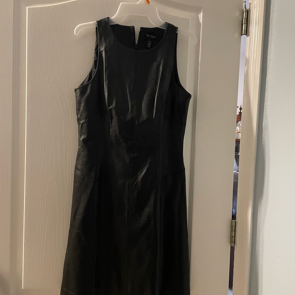 White House Black Market black leather dress size 8